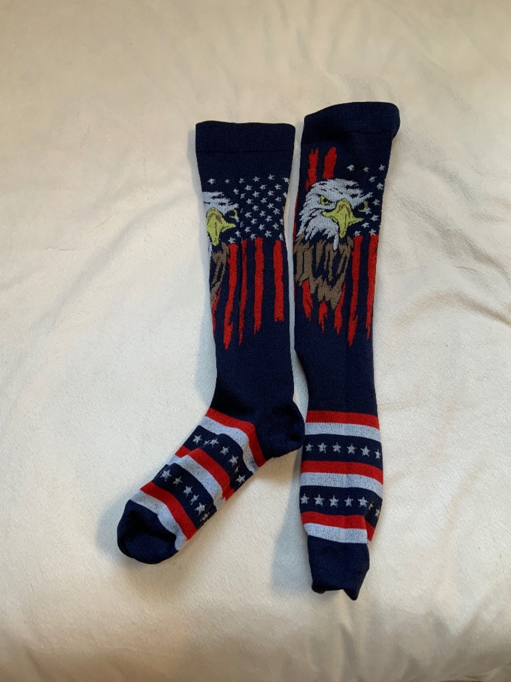 American Eagle Red White Blue Compression Socks S 4th of July USA Patriotic